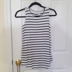 XS old navy white and navy striped luxe tank top